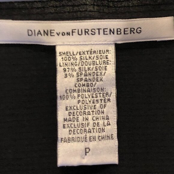 Diane Von Furstenberg DVF Sorcha Black Sparky Sequin Silk Tank Top Size P - Picture 4 of 7